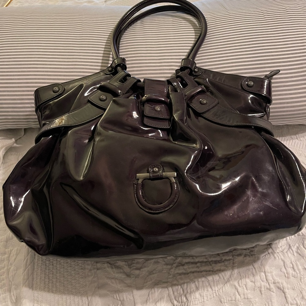 Vtg Aut Salvatore Ferragamo Patent Leather Celico Bag. Absolutely Gorgeous